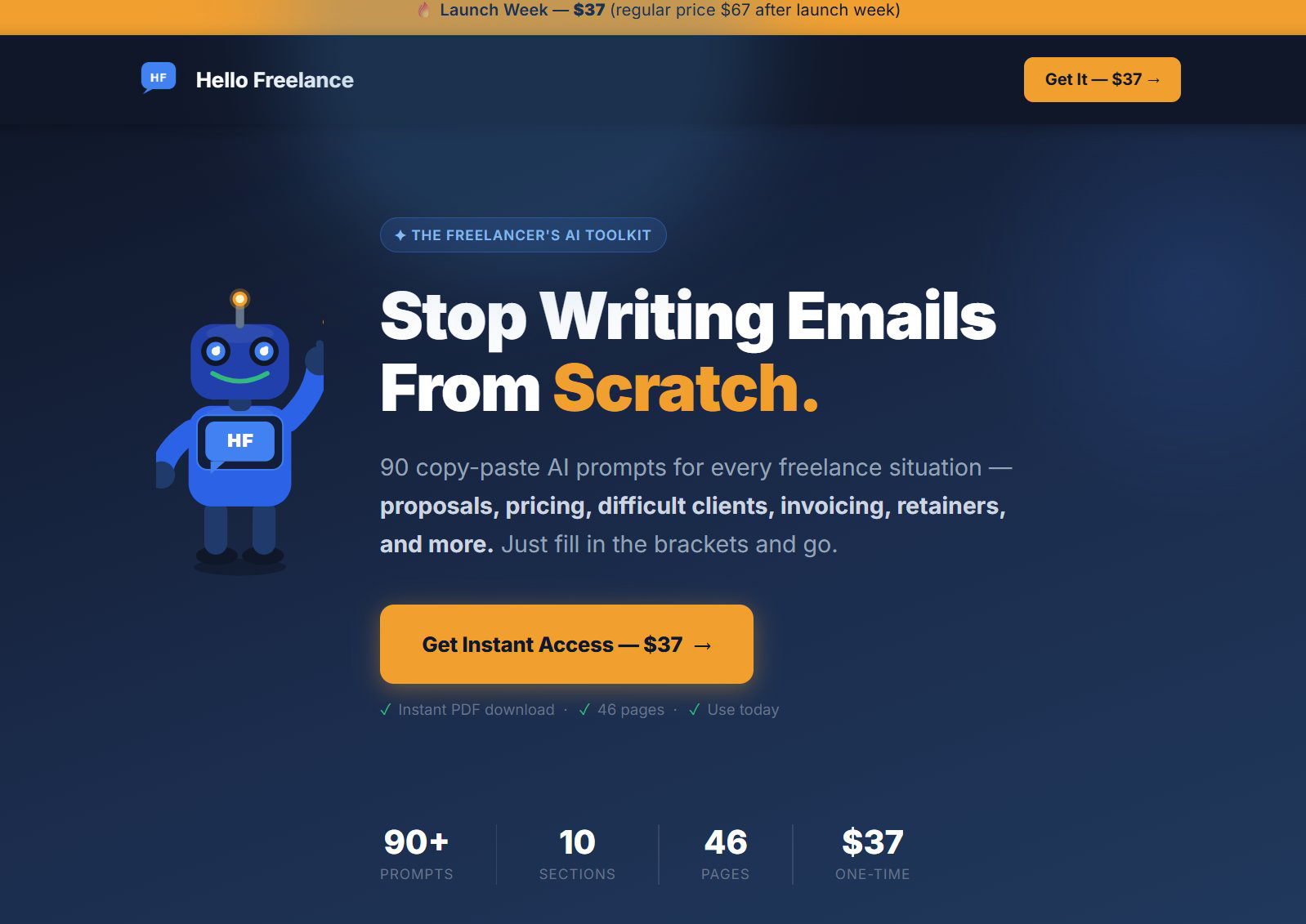 Hello Freelance screenshot